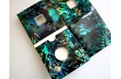 China Holographic Paper Eyeshadow Packaging DIAM 27MM With Elastic Band Closure supplier