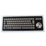 71 Keys IP67 Industrial Keyboard With Trackball Black Metal Panel Mount Stainless Steel for sale