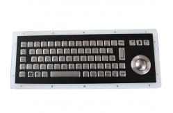 China 71 Keys IP67 Industrial Keyboard With Trackball Black Metal Panel Mount Stainless Steel supplier