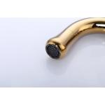 Deck Mounted Gold Widespread Bathroom Faucet 3 Hole 2 Handle Solid Brass