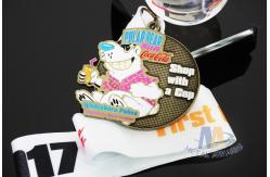 China Soft Enamel Sports Medals And Ribbons With Black Nicekl Plating , Sublimated Ribbon supplier
