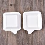 Food Grade Square Paper Tray , FDA Disposable Biodegradable Paper Plates for sale