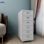 Compact Colorful 6 Drawer Mobile Under Desk Cabinet Space Saving for sale