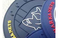 China Embossed 3 Dimensional Rubber Logo Patches For Shoes / Suitcase OEKO SGS BV supplier