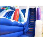 42.7ft Giant Inflatable Water Slides Blue Inflatable Double Beach Lane Slide
