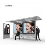 Stainless Steel Anticorrosion Bus Shelter With Bench And Advertising Light Box for sale