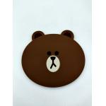 Fashion Design Soft Silicone Toys Drink Coasters Bear Shape Molding for sale
