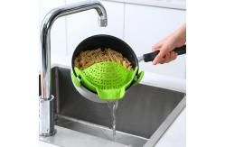China Adjustable Rice Clip On Silicone Colander For Pots And Pasta Strainer supplier