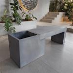 Rectangular GRC Concrete Patio Table Garden Furniture Outdoor Concrete Benches for sale