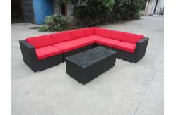 China Plastic Rattan Sectional Sofa Set Corner Sofa With Coffee Table supplier