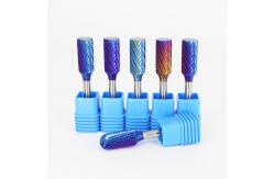 China Engraving Blue Nano With Coating Cylinder Shape With Radius End Rotary Burr  supplier