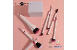 China 3D Printing Wooden Handle Makeup Brushes 7pcs Two Tones Synthetic Hair OEM supplier