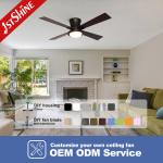 48 Inches Flush Mount Dimmable LED Ceiling Fan For Living Room