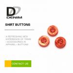 Fashion Spring Dress Shirt Buttons , Orange Girls 4 Hole Plastic Button for sale