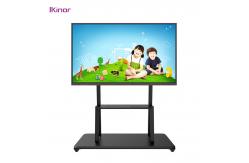 China Height Adjustable Interactive Whiteboard Stand Rolling TV Cart 75 Inch supplier
