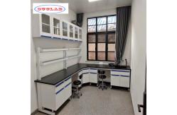China As Drawing Chemistry Lab Workbench with Number of Holes Compartments and Shelves supplier