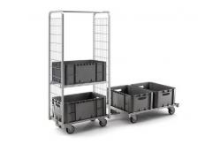 China Metal Customize Supermarket Roll Cages With Removable Flat Shelves supplier