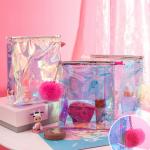 Laser Clear PVC Custom Logo Transparent Toiletry Wash Bag for sale