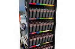 China Aerosol Paint Steel Display Stands Floor Shelf Display With Customized Logo supplier