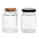 Empty Freezing Glass Jars Pantry Containers 50ml Clear Square