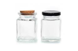 China Empty Freezing Glass Jars Pantry Containers 50ml Clear Square supplier