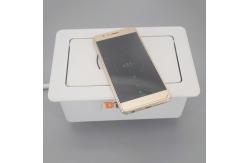 China Office Furniture Tabletop Pop Up Power Hidden Socket With Qi Wireless Charger supplier