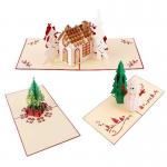 OEM Promotional 3D Pop Up Greeting Card for Christmas ROHS FCC Certificate for sale