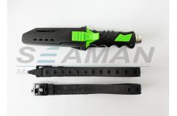 China Titanium scuba diving knife water sports equipment with sheath and straps supplier
