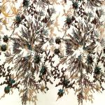 Customized 3D Embroidery Lace Fabric Multicolor Beaded For Party Dress Textile for sale
