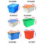 Large Nesting Crates With Lid Heavy Duty Plastic Storage Containers Stackable Industrial for sale