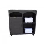 Pool Accessories Rattan Storage Cabinet Wicker Poolside Towel Rack Cart Caddy