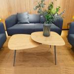 Fabric Office Sofa Couch 3 Seater Office Sofa And Coffee Table Set