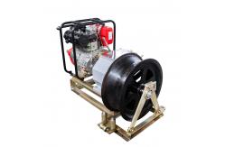 China Single Drum Engine Driven Winch 110v Cable Pulling Winch 10 Ton Cable Puller supplier