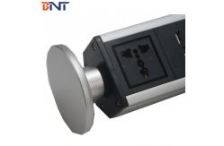 China Compact Silver Pop Up Counter Outlet With Double USB Charger Interfaces supplier