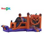 Halloween Pumpkin Inflatable Jumping Castle With Slide Combo for sale
