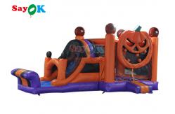China Halloween Pumpkin Inflatable Jumping Castle With Slide Combo supplier