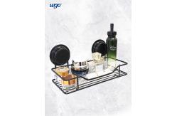 China Black WGO Storage Bath Caddy Shelf Suction / Glue Fix Rust Free supplier
