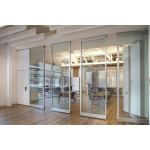 Transparent Glass Tempered Movable Partition Walls / Folding Glass Divider for sale