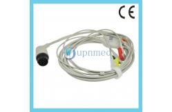 China Nihon Kohden 3 lead ECG cable with clip,8 pin supplier