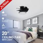 LED Light Source Mini Ceiling Fan 1stshine ODM Black Color Space Saving with ABS Blades for sale