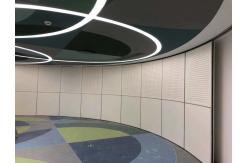 China Laminate Melamine Finish Movable Wall Partitions With Ceiling Wheels / Folding Partition Wall Systems supplier