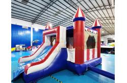 China OEM Quadruple Stitching 18 OZ PVC Inflatable Bouncer Slide supplier