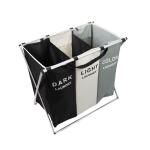 Breathable Divided Laundry Hamper With 3 Compartment Washable Sortable Oxford Cloth for sale