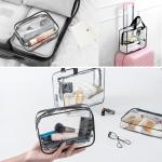 Waterproof Zippered 6 Pack Clear PVC Toiletry Bag With Handle