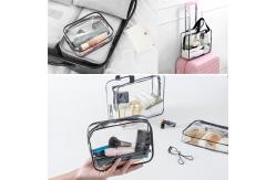 China Waterproof Zippered 6 Pack Clear PVC Toiletry Bag With Handle supplier