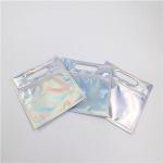 Nail Polish Cosmetic Packaging Bag Custom Printing Shinny Hologram With Transparent Front for sale