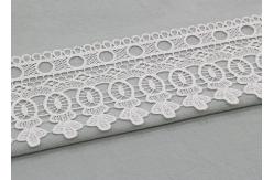 China Vintage White Floral Venice Lace Trim For Clothing / Wide Bridal Wedding Lace Fabric supplier