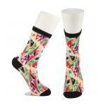 Yellow Anti Slip Custom Printed Socks , Eco - Friendly Soft Cute Printed Socks
