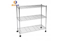 China Customized Chrome Plated 3 Layers Stainless Steel Wire Shelf Adjustable For Kitchen supplier