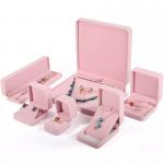 Flannelette Velvet Bracelet Packaging Box Pink Iso Certificated for sale